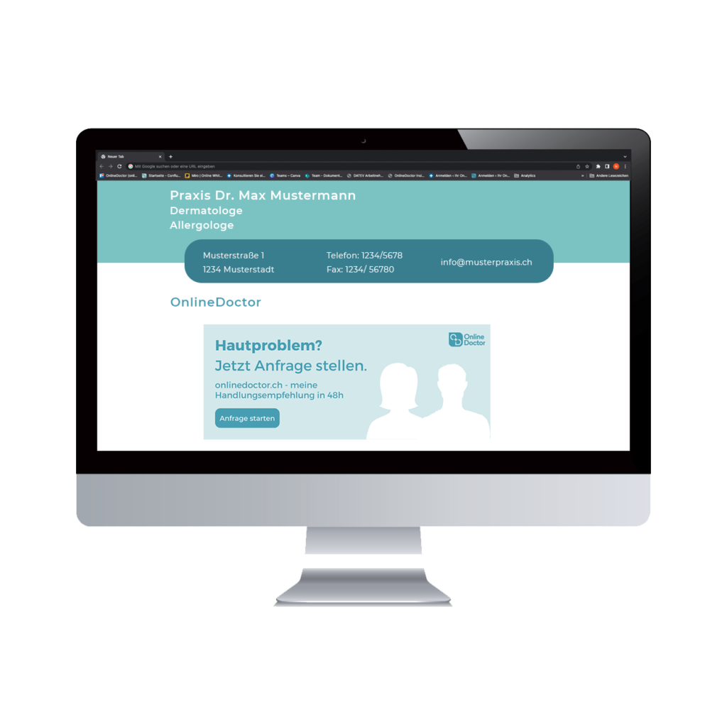 Computerbildschirm mit Screen von OnlineDoctor