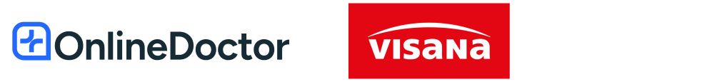 neuer Header Logo von OnlineDoctor und Visana
