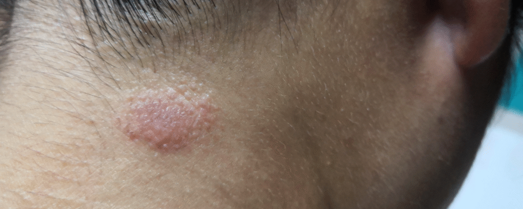 Pilzinfektion am Hals Tinea capitis