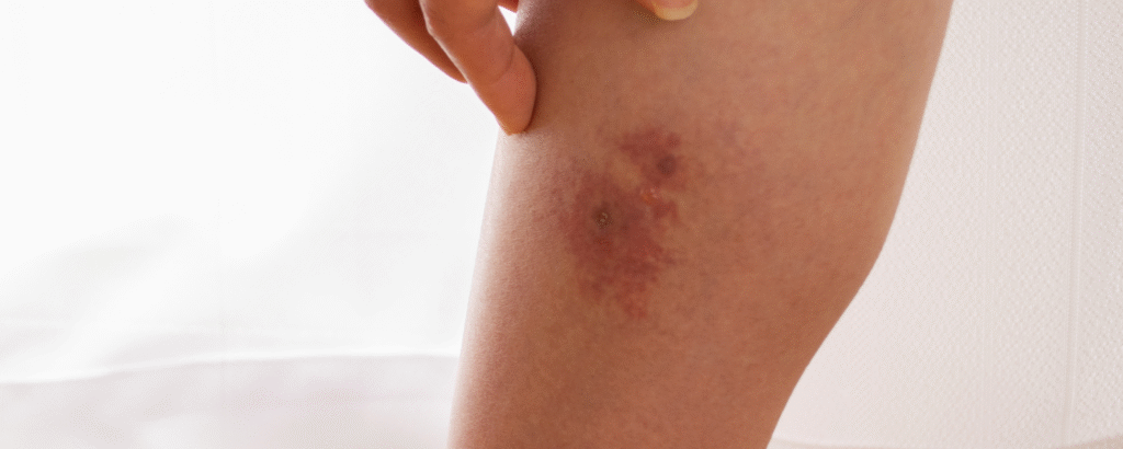 Entzündung, Phlegmone (Zellulitis) an einem Bein